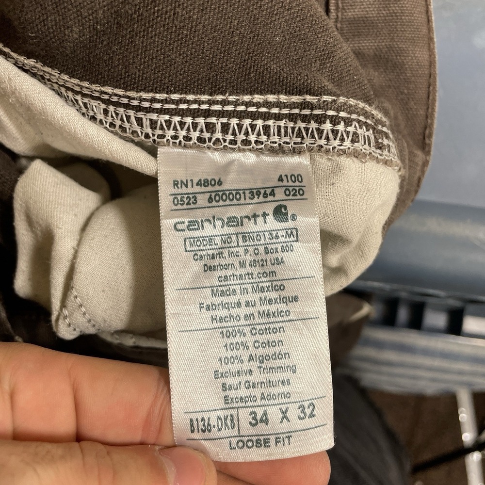 Vintage Carhartt B136 DKB Double Knee Pants Tag 34x32 Paint Distressed Loose Fit - Picture 5 of 14